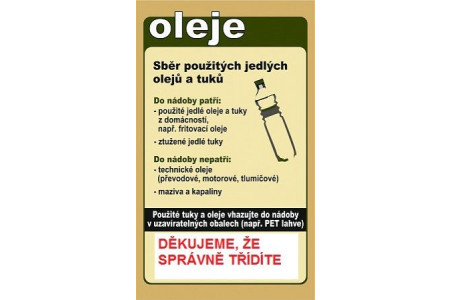 Budou tuktejnery v každé obci? Svoz použitých olejů a tuků z domácností má být od roku 2020 povinný